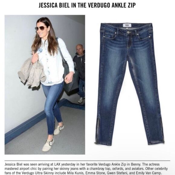 Paige Verdugo Ankle Zipper Jeans 25 New - Picture 3 of 10